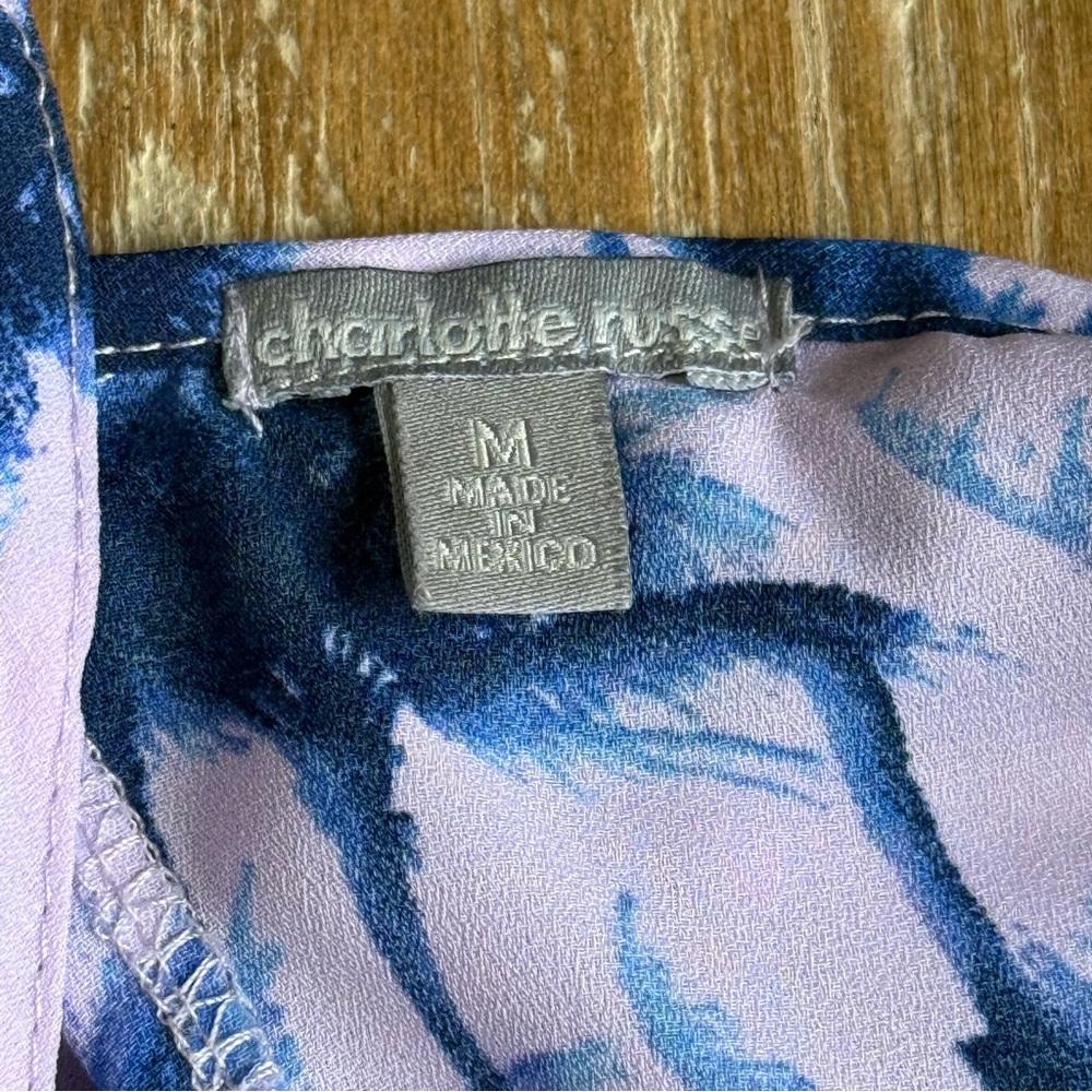 Charlotte Russe Babydoll Y2K Cami Womens Medium Crochet Fringe Hawaiian Tropical - Picture 6 of 9